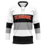 Custom Unisex White & Black Pattern Hockey Jersey