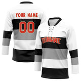 Custom Unisex White & Black Pattern Hockey Jersey