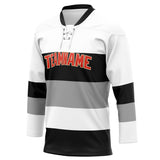 Custom Unisex White & Black Pattern Hockey Jersey