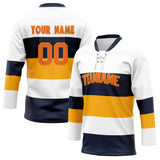 Custom Unisex White & Black Pattern Hockey Jersey