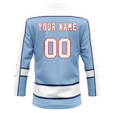 Custom Unisex Light Blue & White Pattern Hockey Jersey