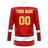 Custom Unisex Red & White Pattern Hockey Jersey