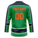 Custom Unisex Green & Navy Pattern Hockey Jersey