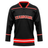 Custom Unisex Black & Red Pattern Hockey Jersey