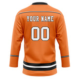 Custom Unisex Orange & White Pattern Hockey Jersey