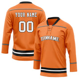 Custom Unisex Orange & White Pattern Hockey Jersey