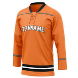 Custom Unisex Orange & White Pattern Hockey Jersey