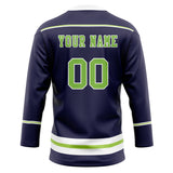 Custom Unisex Navy & White Pattern Hockey Jersey