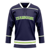 Custom Unisex Navy & White Pattern Hockey Jersey