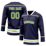 Custom Unisex Navy & White Pattern Hockey Jersey