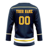 Custom Unisex Navy & White Pattern Hockey Jersey