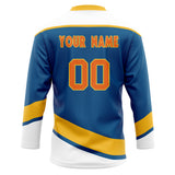 Custom Unisex Royal & White Pattern Hockey Jersey