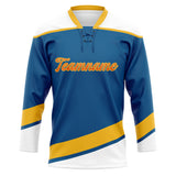 Custom Unisex Royal & White Pattern Hockey Jersey