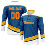 Custom Unisex Royal & White Pattern Hockey Jersey