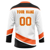 Custom Unisex White & Black Pattern Hockey Jersey