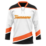 Custom Unisex White & Black Pattern Hockey Jersey