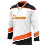 Custom Unisex White & Black Pattern Hockey Jersey