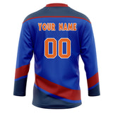 Custom Unisex Blue & Navy Pattern Hockey Jersey