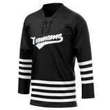 Custom Unisex Black & White Pattern Hockey Jersey