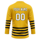 Custom Unisex Yellow & Black Pattern Hockey Jersey