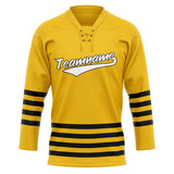 Custom Unisex Yellow & Black Pattern Hockey Jersey