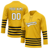 Custom Unisex Yellow & Black Pattern Hockey Jersey