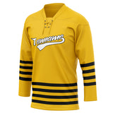 Custom Unisex Yellow & Black Pattern Hockey Jersey