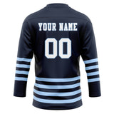 Custom Unisex Navy & Light Blue Pattern Hockey Jersey