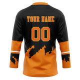 Custom Unisex Black & Orange Pattern Hockey Jersey