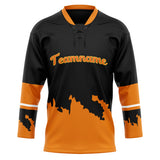 Custom Unisex Black & Orange Pattern Hockey Jersey