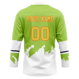 Custom Unisex Green & White Pattern Hockey Jersey