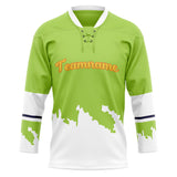 Custom Unisex Green & White Pattern Hockey Jersey