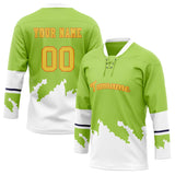 Custom Unisex Green & White Pattern Hockey Jersey