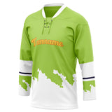 Custom Unisex Green & White Pattern Hockey Jersey