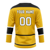 Custom Unisex Yellow & Black Pattern Hockey Jersey