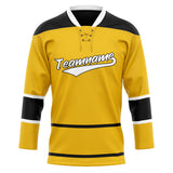 Custom Unisex Yellow & Black Pattern Hockey Jersey