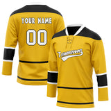 Custom Unisex Yellow & Black Pattern Hockey Jersey