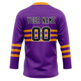 Custom Unisex Purple & Orange Pattern Hockey Jersey