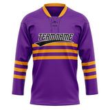 Custom Unisex Purple & Orange Pattern Hockey Jersey