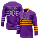 Custom Unisex Purple & Orange Pattern Hockey Jersey