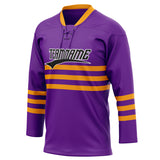 Custom Unisex Purple & Orange Pattern Hockey Jersey