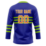 Custom Unisex Blue & Green Pattern Hockey Jersey