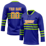 Custom Unisex Blue & Green Pattern Hockey Jersey