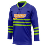 Custom Unisex Blue & Green Pattern Hockey Jersey