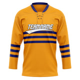 Custom Unisex Orange & Purple Pattern Hockey Jersey