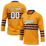 Custom Unisex Orange & Purple Pattern Hockey Jersey