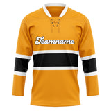 Custom Unisex Orange & Black Pattern Hockey Jersey