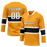 Custom Unisex Orange & Black Pattern Hockey Jersey