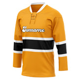 Custom Unisex Orange & Black Pattern Hockey Jersey