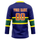 Custom Unisex Blue & Green Pattern Hockey Jersey